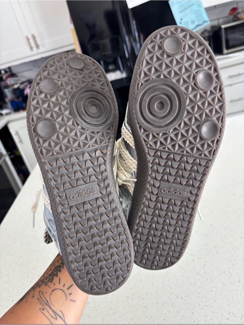 Adidas x Wales Bonner Silver Metallic Low-Top Sneakers with Cream Laces - Picture 4 of 5